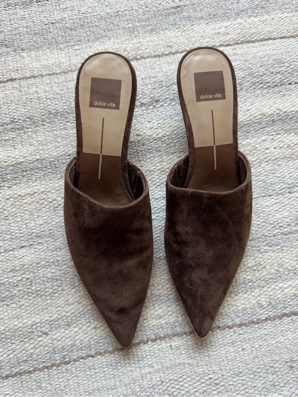 Dolce Vita Chocolate Brown Suede Pointed Mule